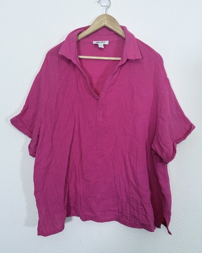 Nine west crinkle cotton top - nine,